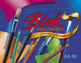 Blok rysunkowy A4 16k. kolorowy Kreska